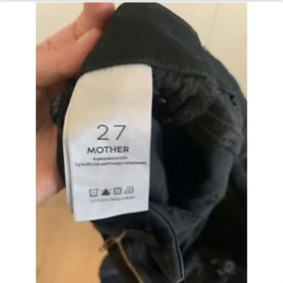 Mother Denim Looker Ankle Fray Blackbird 27 Black - Picture 4 of 7